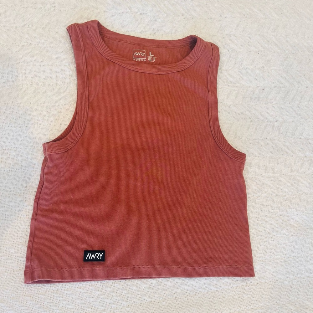 AWRY Men’s Size Large Mauve Ribbed Fitted Tank Top